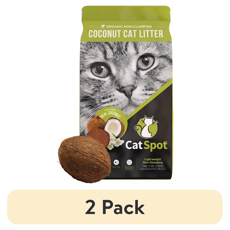 5lb Organic Coconut Cat Litter Non-Clumping Biodegradable Dust-Free 2-Pack