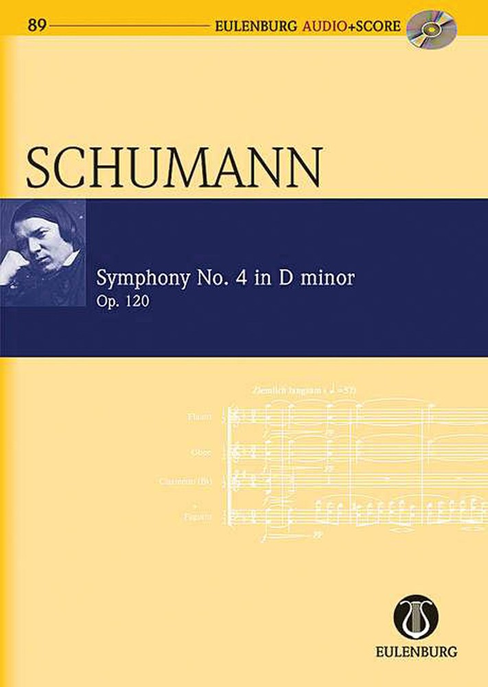 Study Score for Schumann Symphony No 4 in D minor Op 120 Sheet Music Book & CD