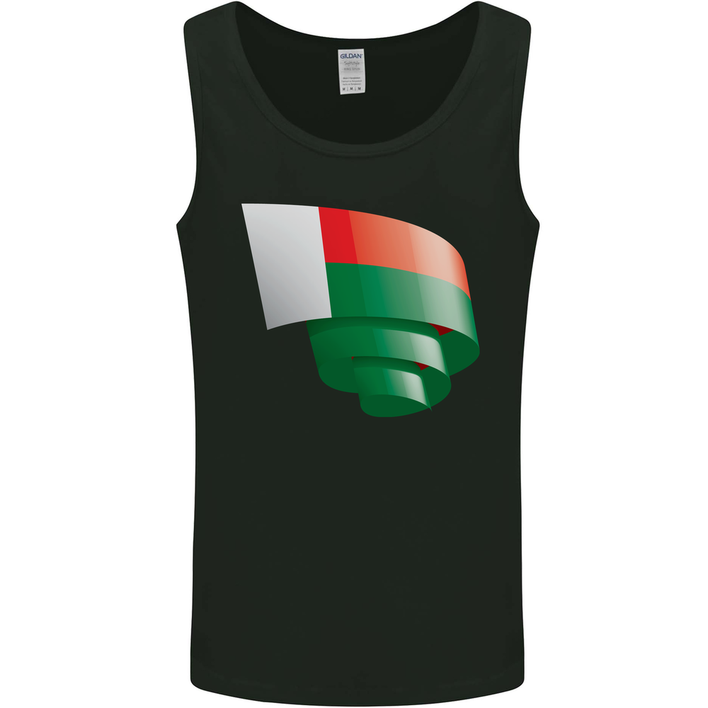 Curled Madagascar Flag Madagascan Day Football Mens Vest Tank Top