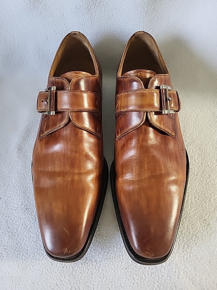 MAGNANNI ‘MARCO’ MENS BROWN LEATHER BUCKLE DRESS SHOES MEN'S 9M