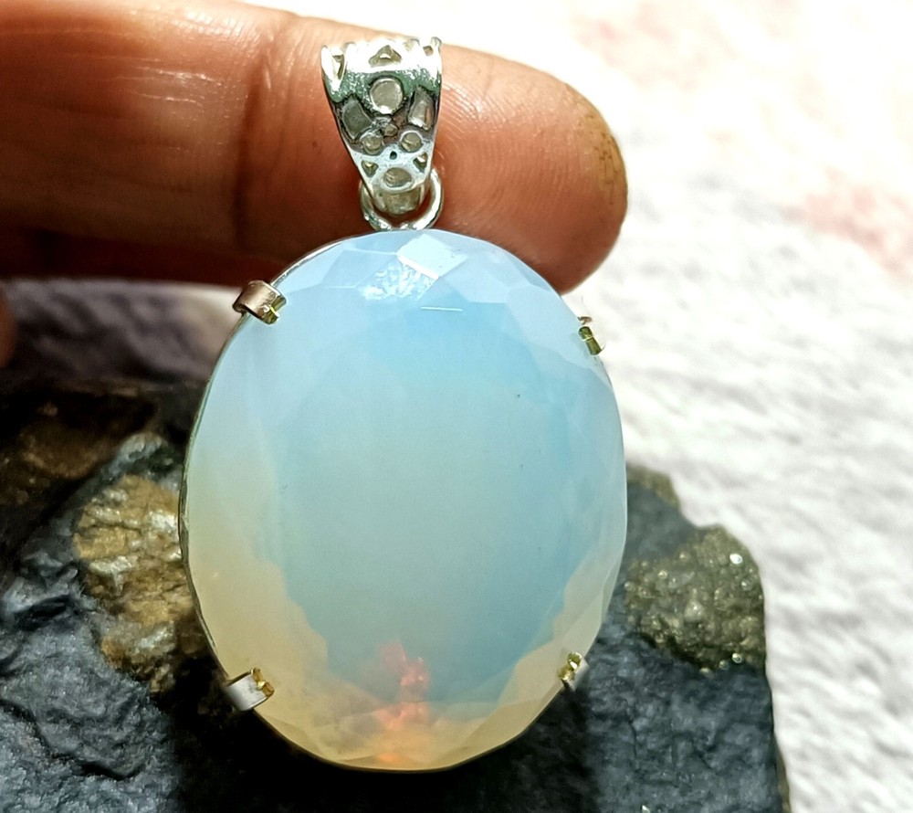 EGL Certified 108.30 Ct Natural Opal 925 Silver Pendant Loose Gemstone
