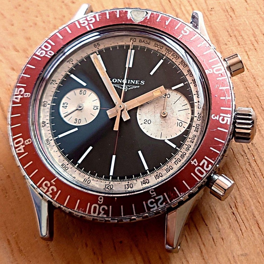 Longines Cal 30CH Flyback Chronograph Diver Watch Vintage 1970s Automatic