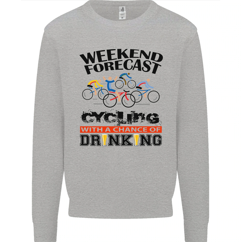 Weekend Forecast Cycling Cyclist Bicycle Mens Sweatshirt Jumper