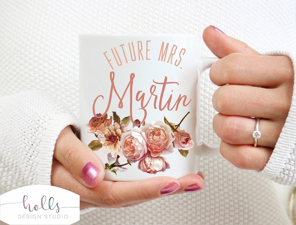 Engagement Mug Custom Engagement Engagement Ring Mug Bride Gift From Bridesmaid