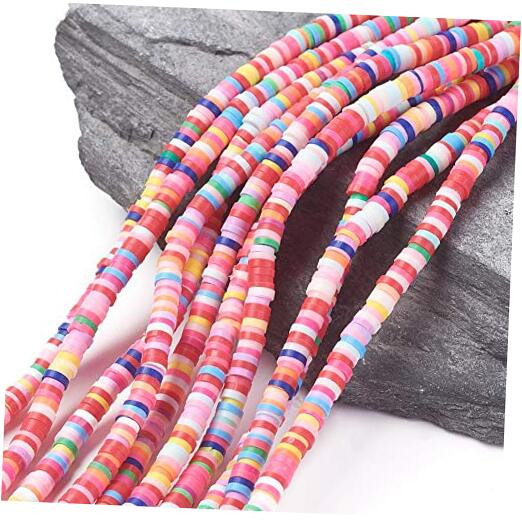 4mm Heishi Clay Beads Flat Round Polymer Clay Spacer Beads  Colorful