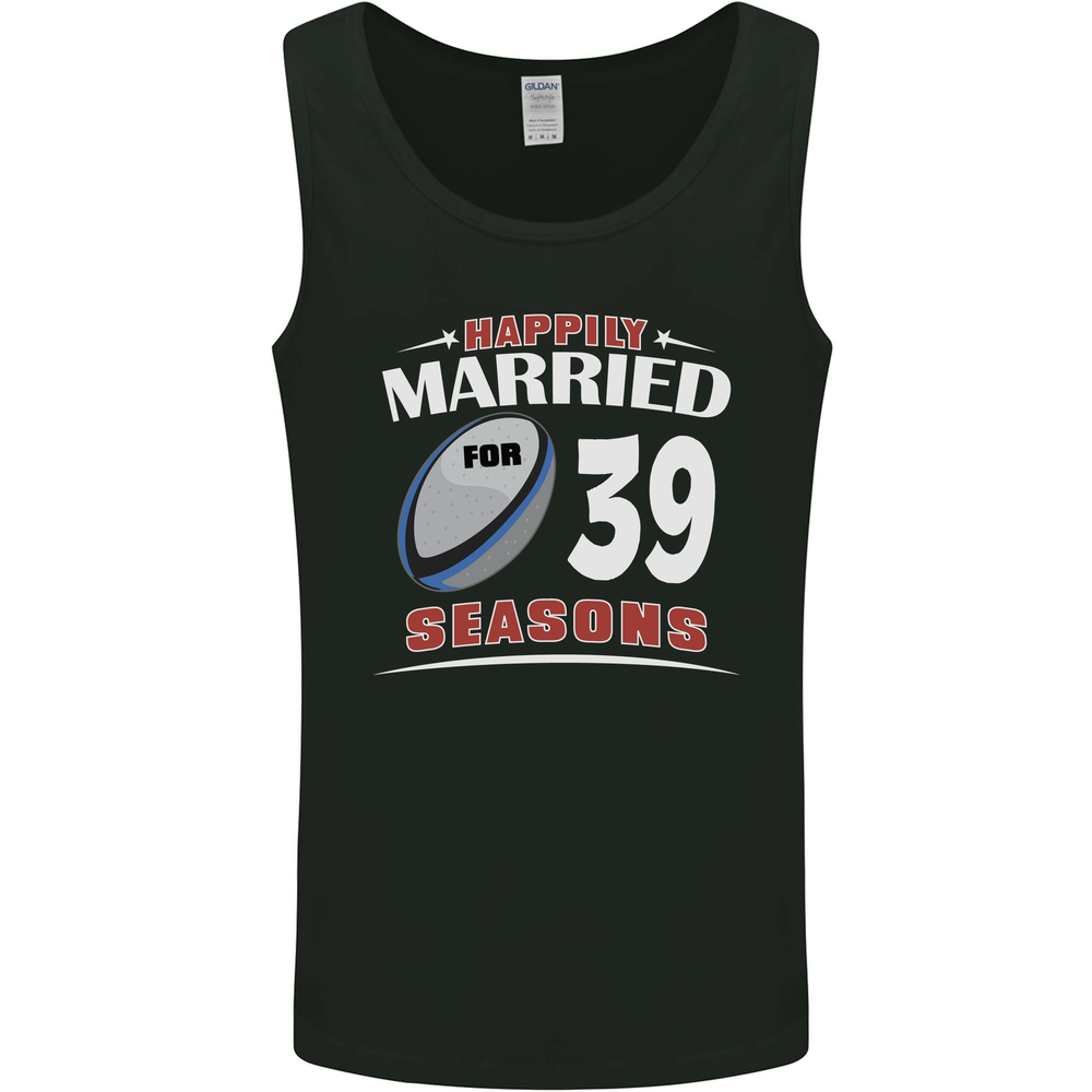 39 Year Wedding Anniversary 39th Rugby Mens Vest Tank Top
