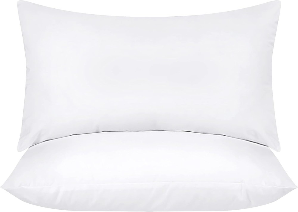 Soft White Throw Pillow Inserts - Pack of 2, 12x20 Inches for Bed and Couch
