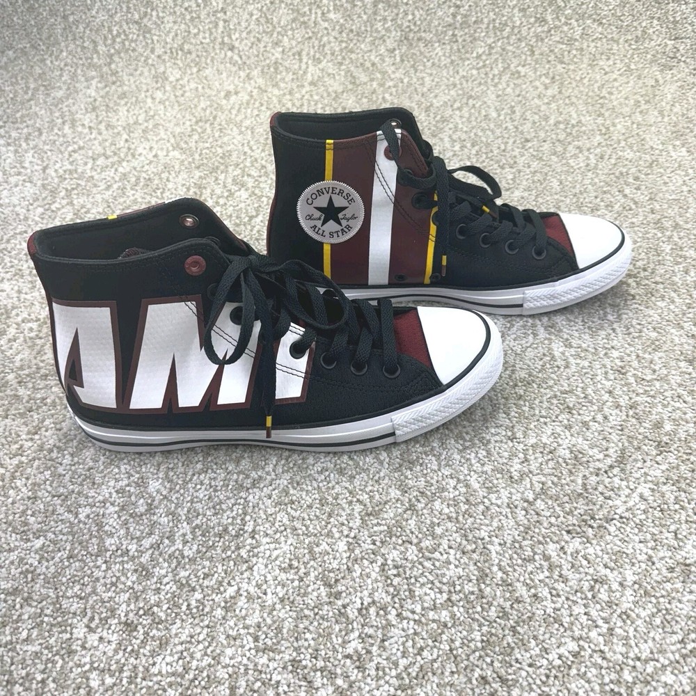 NEW Miami Heat Converse Chuck Taylor All Star 70 Hi Mens Size 8 Black 159429C