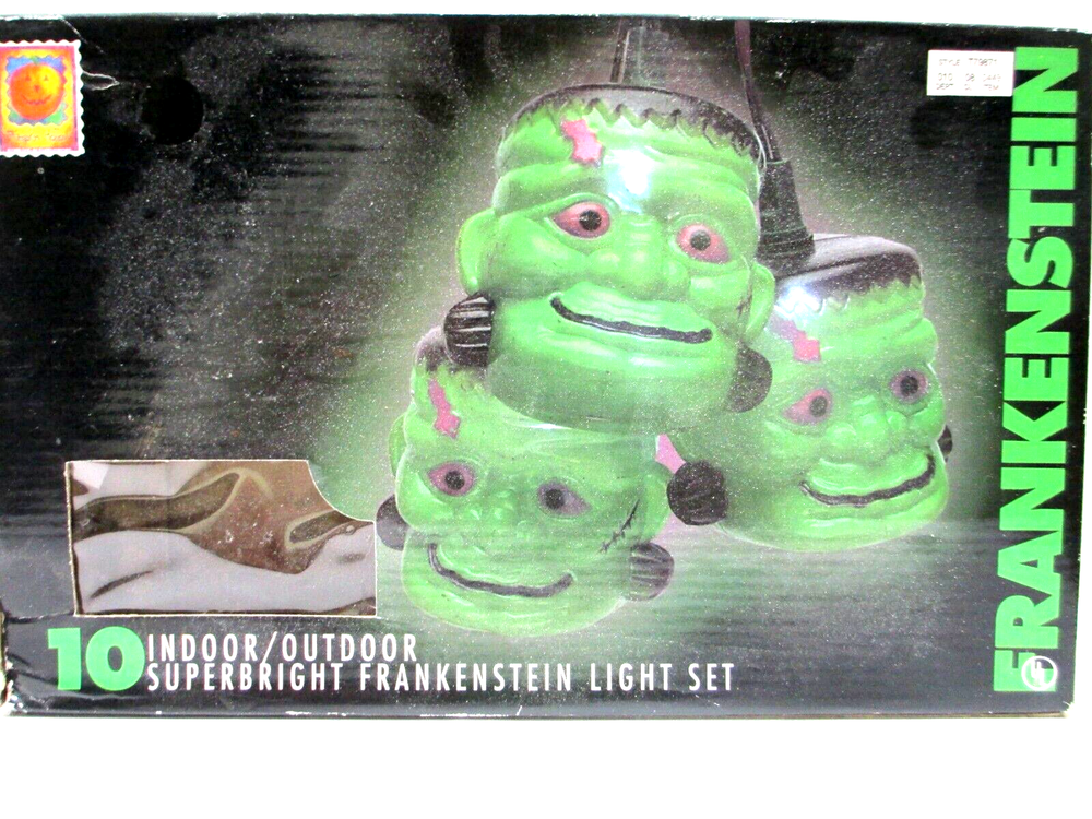 Seasonal Specialties Halloween Frankenstein String Lights Set of 10 Blow Mold 2