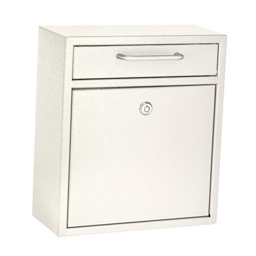 Ultimate Wall-Mounted Drop Box Mailbox - Large White Secured Postbox