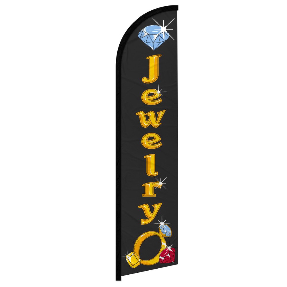 Elegant Jewelry Windless Swooper Flag for Jewelry Stores – Eye-Catching Storefront Signage to Attract Customers