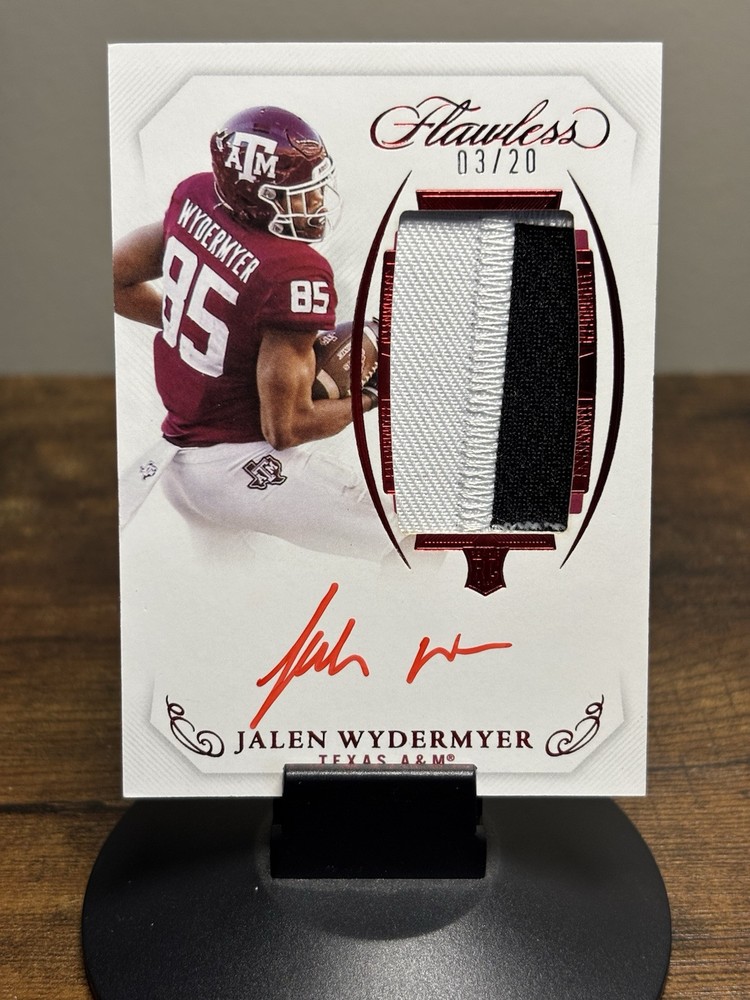 Jalen Wydermyer 2022 Flawless RPA Red Ink Two-Color Patch Auto RC 03/20