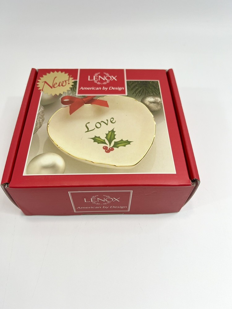 Lenox Heart with Ribbon Holiday Love Christmas Candy Dish  4”
