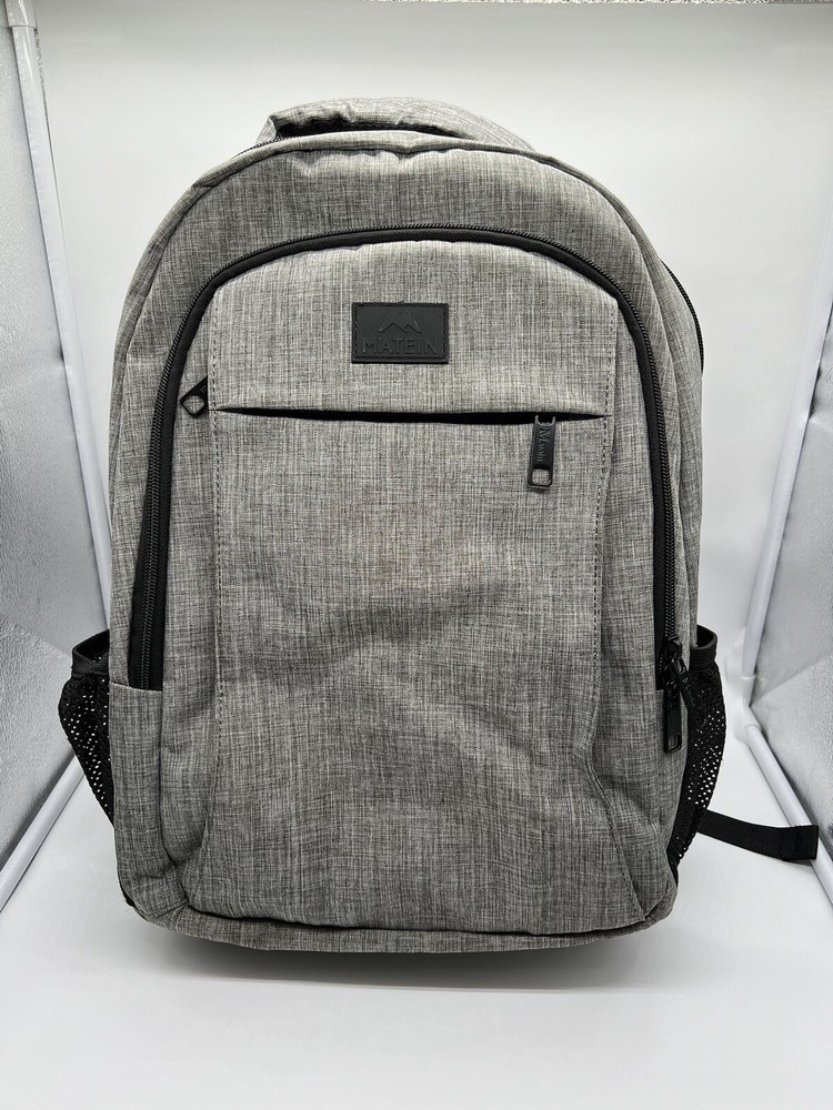 Matein Gray Laptop Backpack for Travel Work and School  