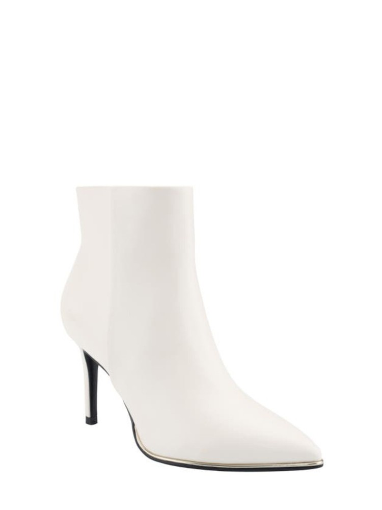 MARC FISHER Womens Ivory White Padded Dalla Pointed Toe Stiletto Booties 6.5 M