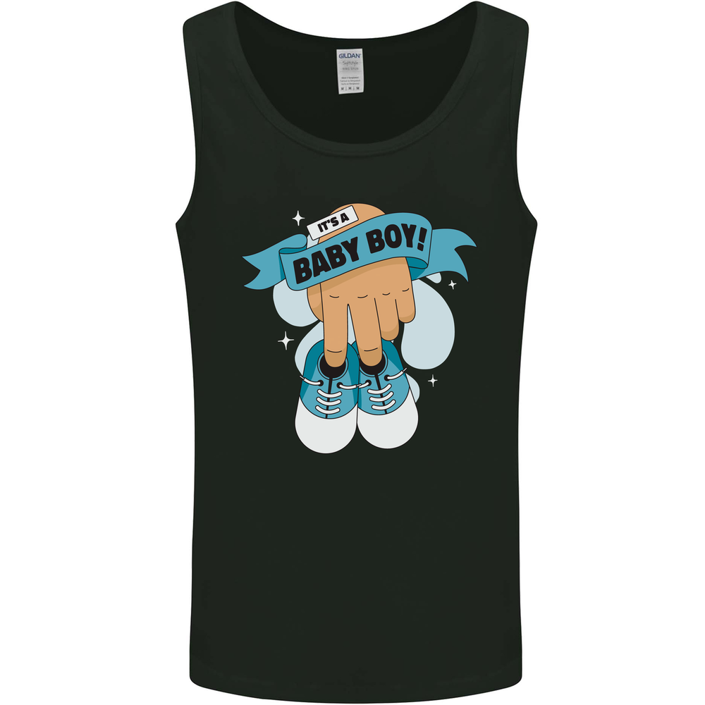 A Baby Boy Gender Reveal Christening Pregnancy Mens Vest Tank Top