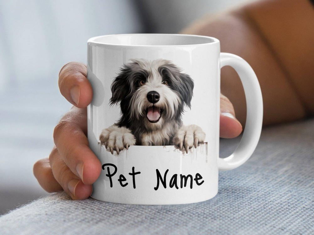 Custom Dog Mug Personalized Pet Name Dog Lover Gift Cute Border Collie Coffee Cu