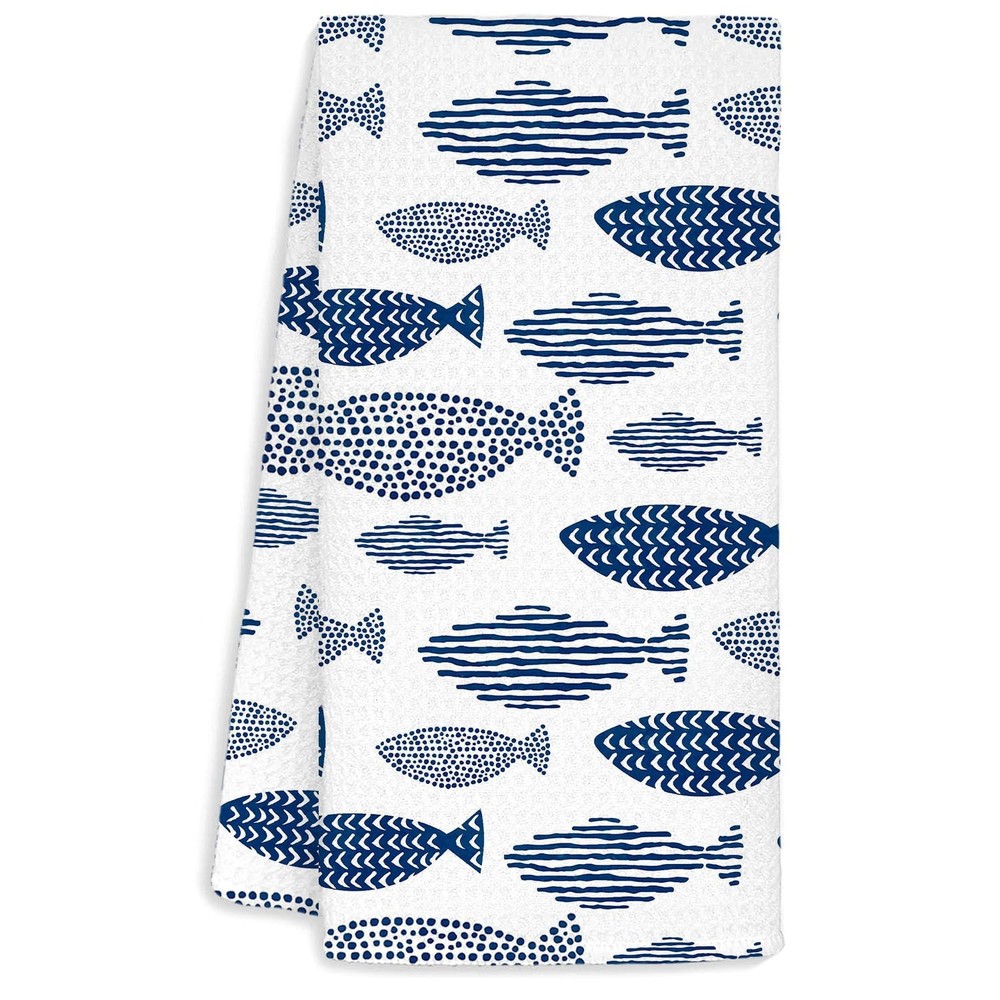 Beach Fish Hand Dish Tea Towels for Kitchen Bathroom, Ocean Coastal Theme Kit...