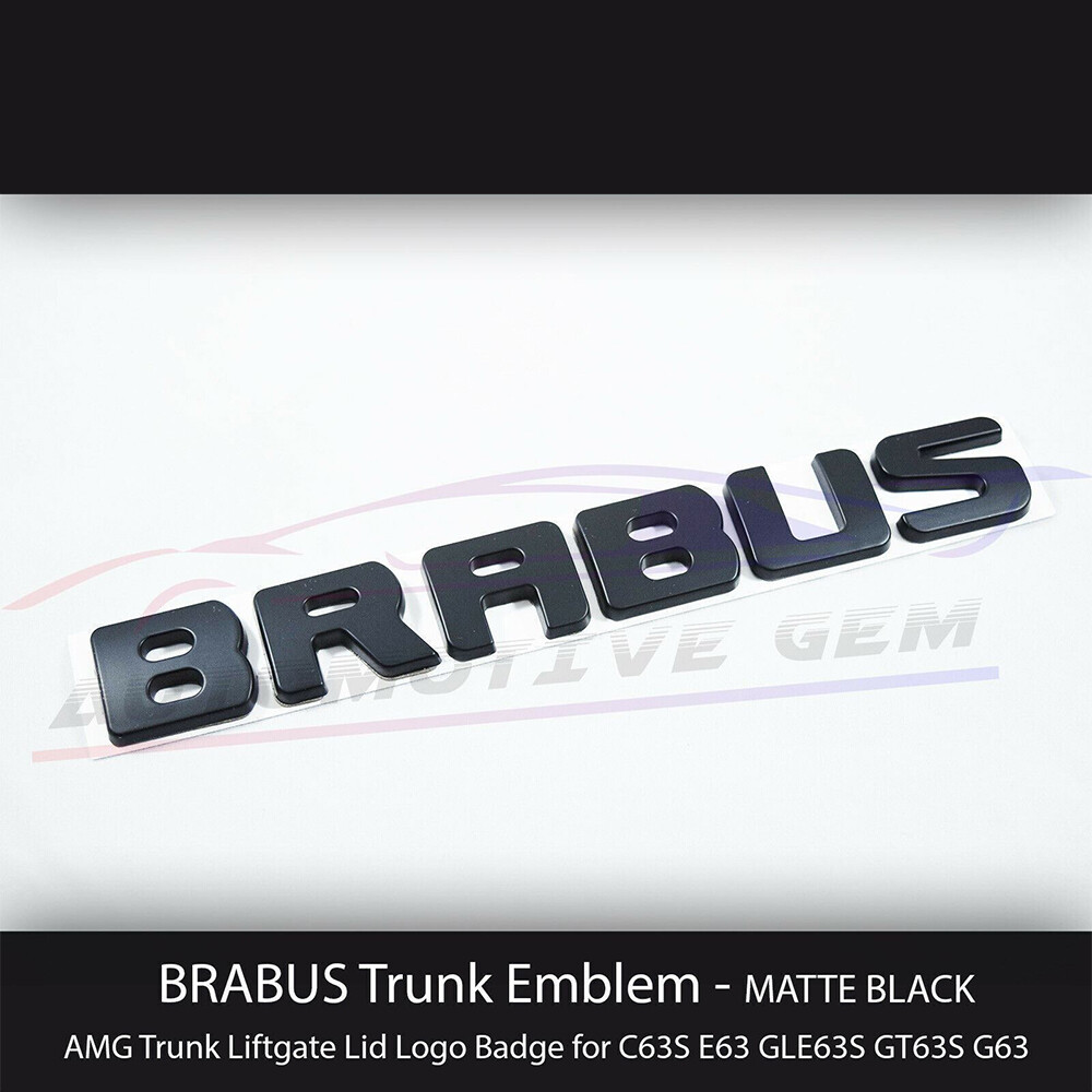 BRABUS Letter Emblem Matte Black Rear Trunk Luggage Lid Logo Badge Decoration
