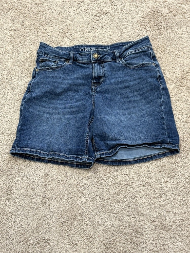 M Jeans By Maurices Womens Shorts Size 10 Blue Denim Mid Rise Classic Pockets