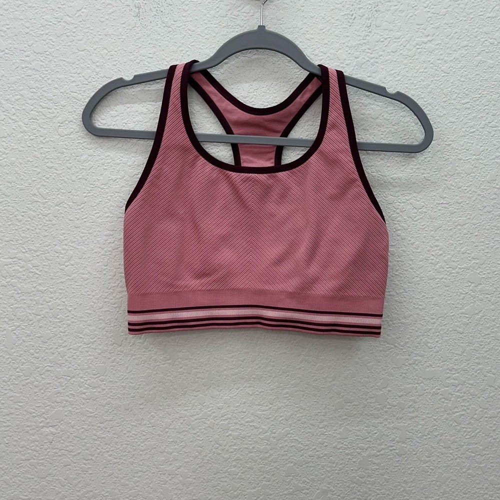Members Mark Seamless Racerback Pink Sports Bra No Pads Womens XL  -image