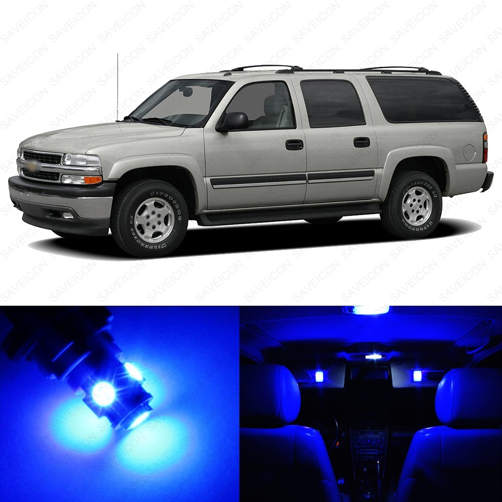 14 x Blue LED Interior Light Package For 2000 - 2006 Chevy Suburban + PRY TOOL