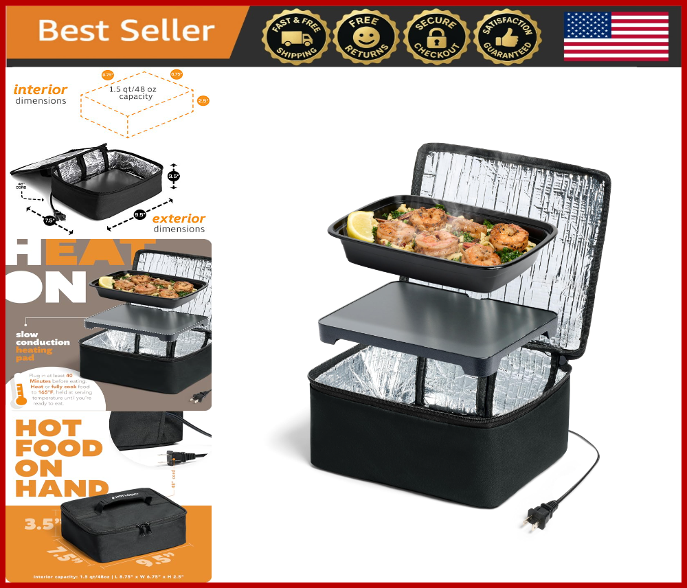 Portable Mini Heated Lunch Box - Electric Food Warmer for Work & Travel - 120V