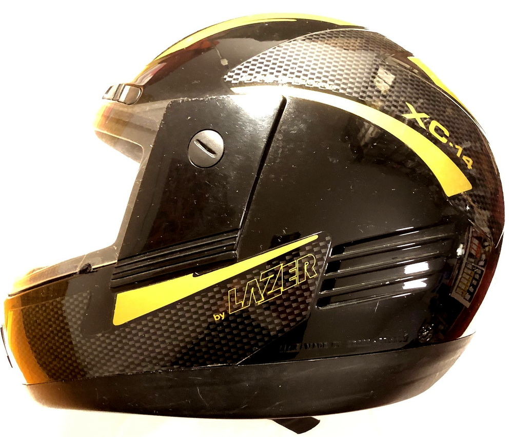Lazer XC-14 Full Face Motorcycle Helmet Visor Size M 57/58 Black Gold 1,300g