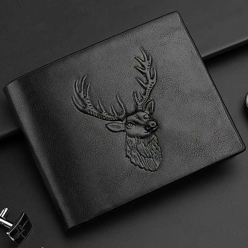 Wallet Credit Card Holder Deer Leather Multicolor Modern Solid Small Slim Man