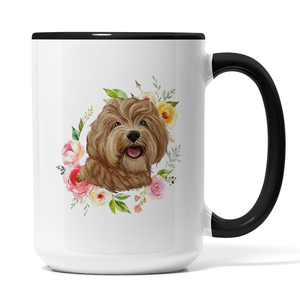 Cavapoo Dog Lover White Coffee Mug With Colorful Inside And Handle