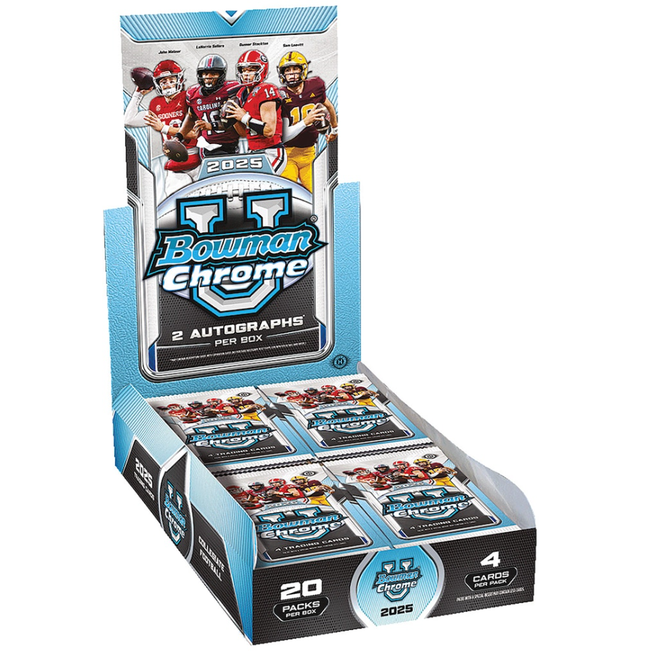 2025 Bowman University Chrome Football Hobby Box Factory Sealed - FREE SHIP US