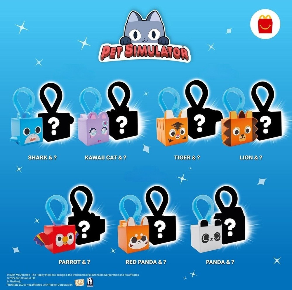 2024 McDONALD'S Pet Simulator Roblox HAPPY MEAL TOYS Panda & ?
