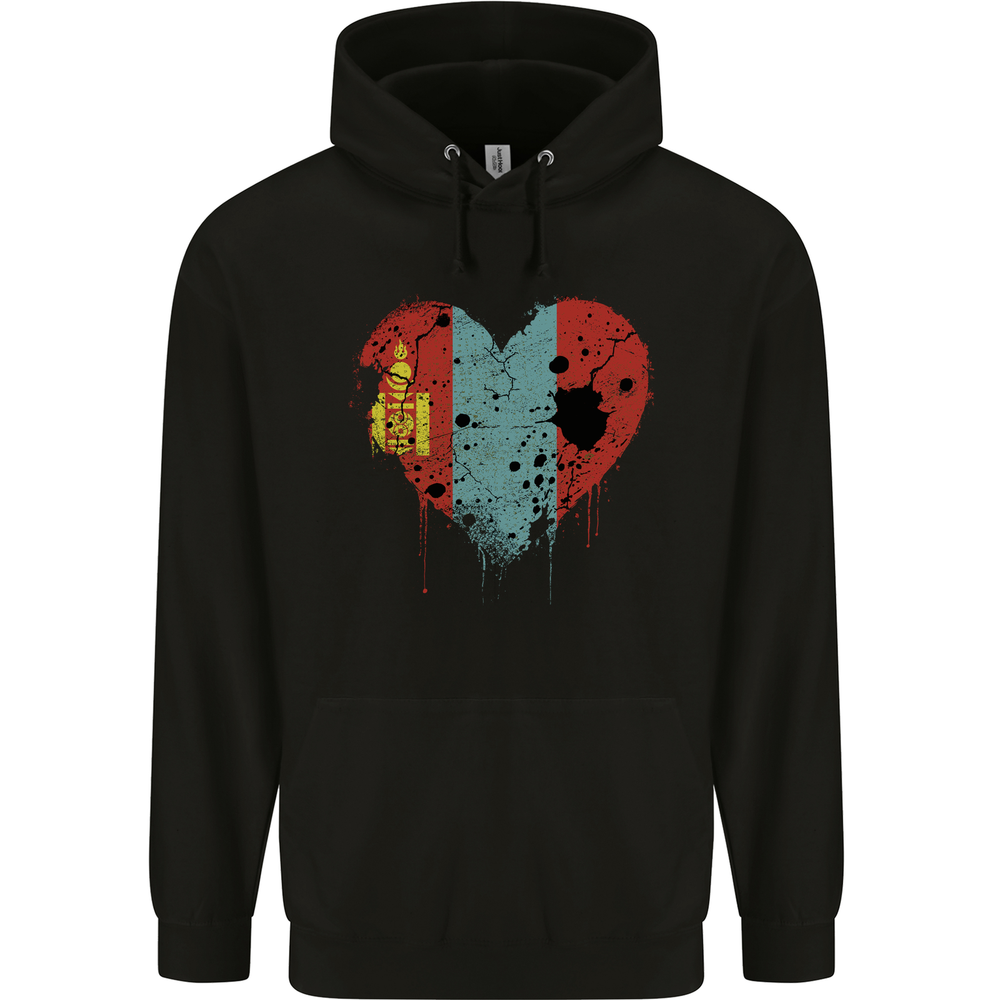 Love Mongolia Flag Mongolian Day Football Mens 80% Cotton Hoodie