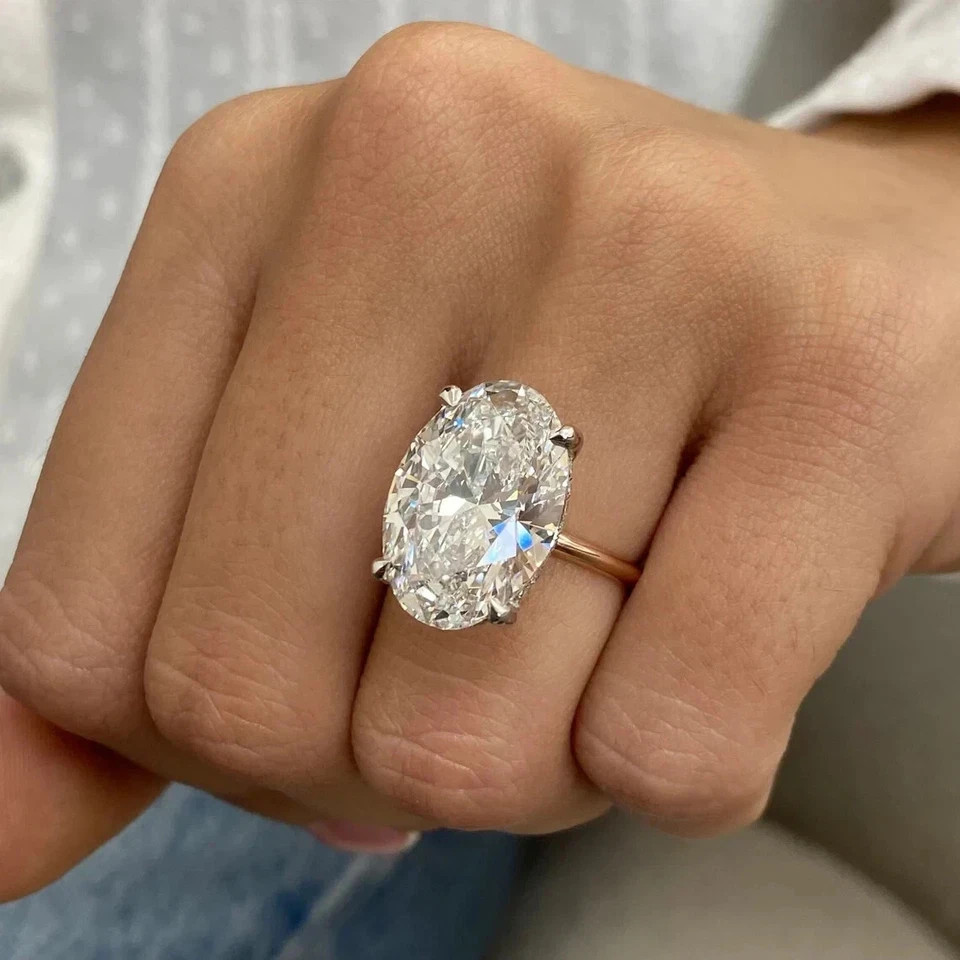 8.00Ct Oval Cut IGI Certified Lab Grown Diamond Wedding Ring Solid 950 Platinum