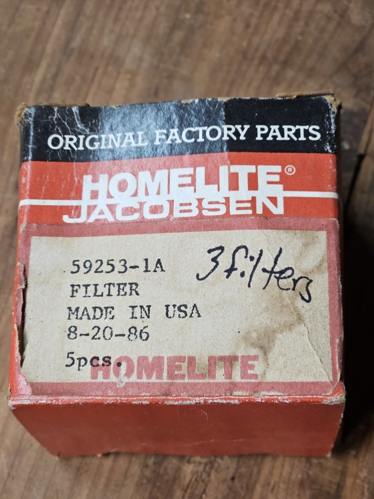 New Old Stock Homelite Jacobsen Air Filter Element Part # 59253-1A (Box of 3)