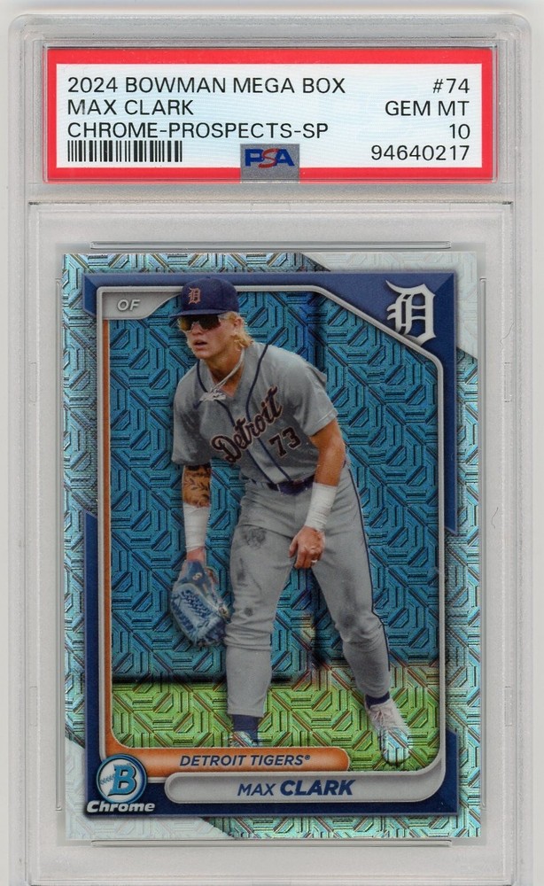 2024 Bowman Mega Box Max Clark Chrome Variation SP PSA 10 Tigers