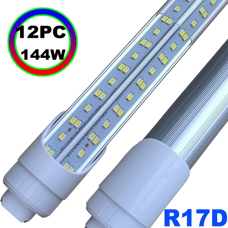 12Pcs T8 8Ft Led Tube Light Bulbs R17D HO 144W 8 FOOT 8' Led Shop Light 6500K