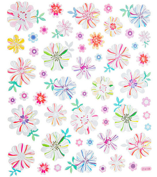 Foil Garden Marble Flowers Stickers Papercraft Planner Supply DIY Crafts Cards
