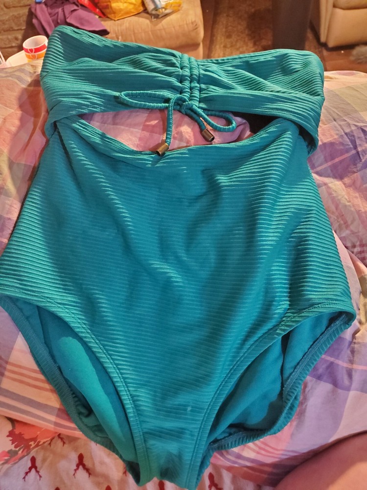 Teal Time & Tru Plus Size Floral One-Piece Swimsuit  