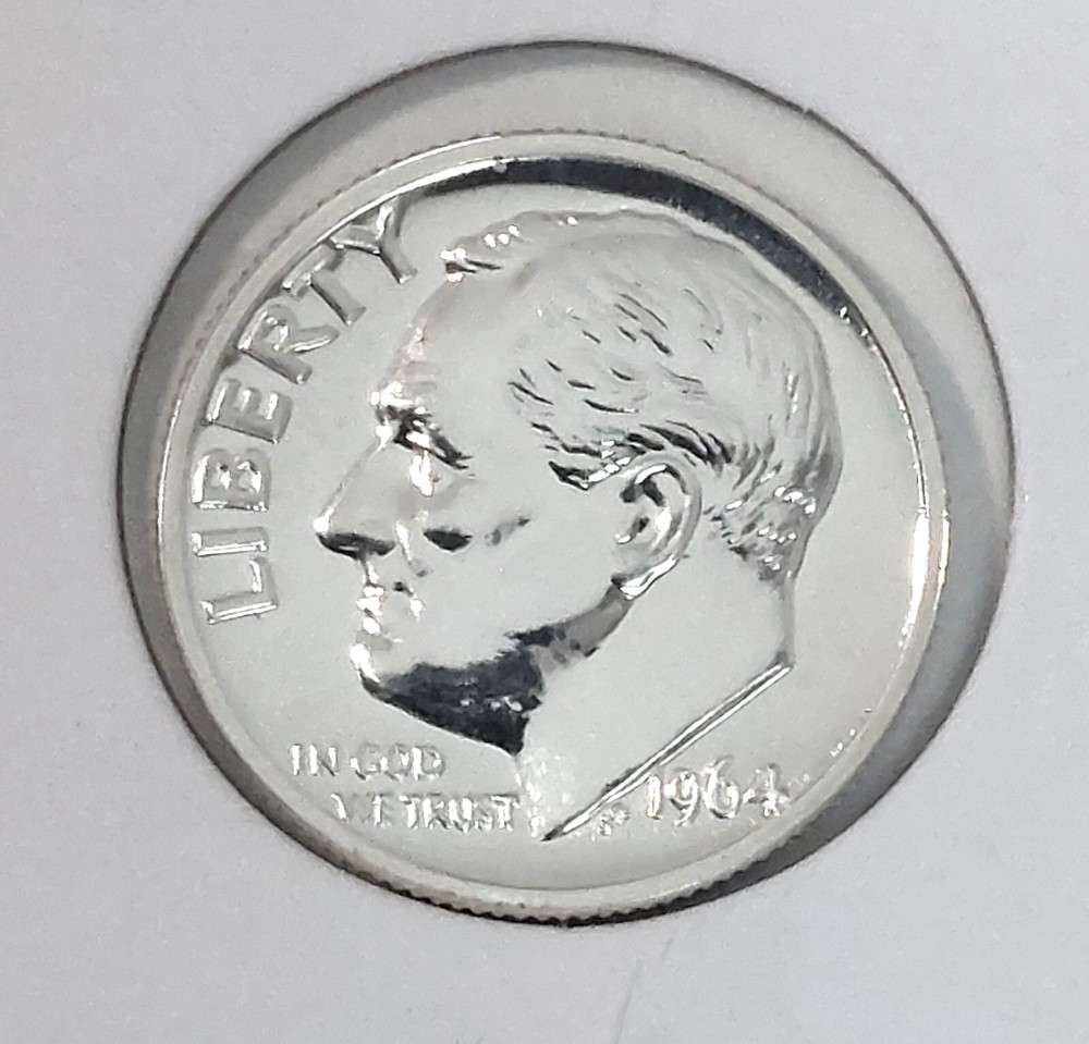 1964 GEM PROOF ROOSEVELT DIME      90% SILVER