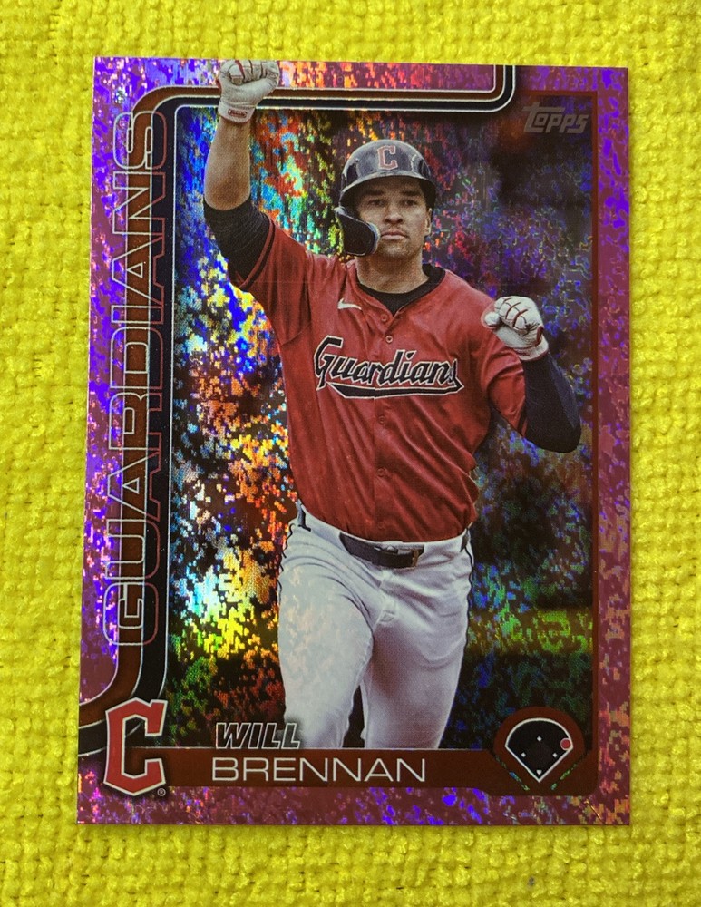 2025 Topps Series 1 #240 Will Brennan Pink Sparkle Refractor Guardians ￼