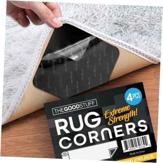 Premium Rug Corner Grippers - Extra Strength Carpet Sticker for Area Rugs -