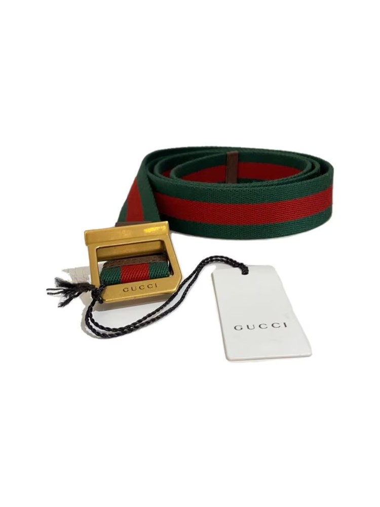 GUCCI Canvas Webbing Line Belt -- GRN Men's 700339