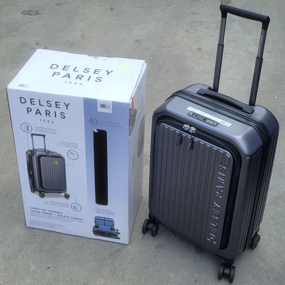 Delsey Paris 22-Inch Graphite Gray Hardside Spinner Carry-On Luggage