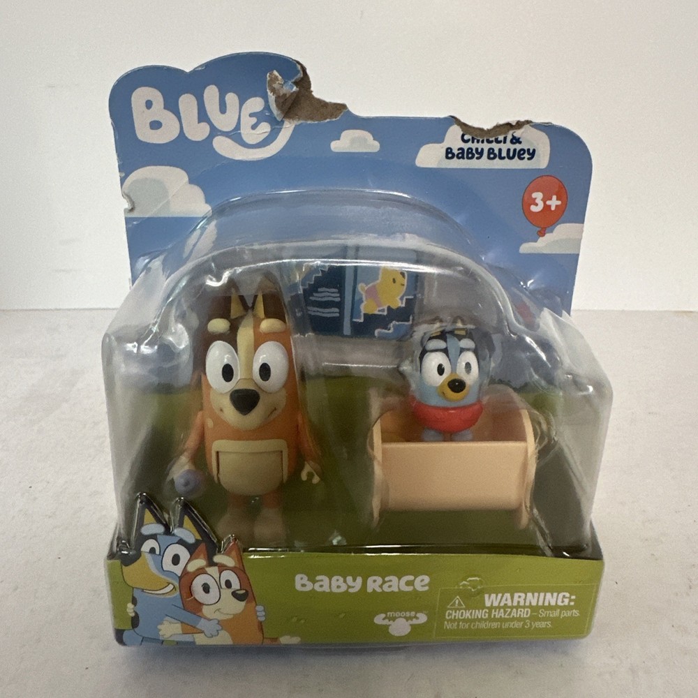 Bluey Baby Race 2-Pack with Chilli and Baby Bluey Figures