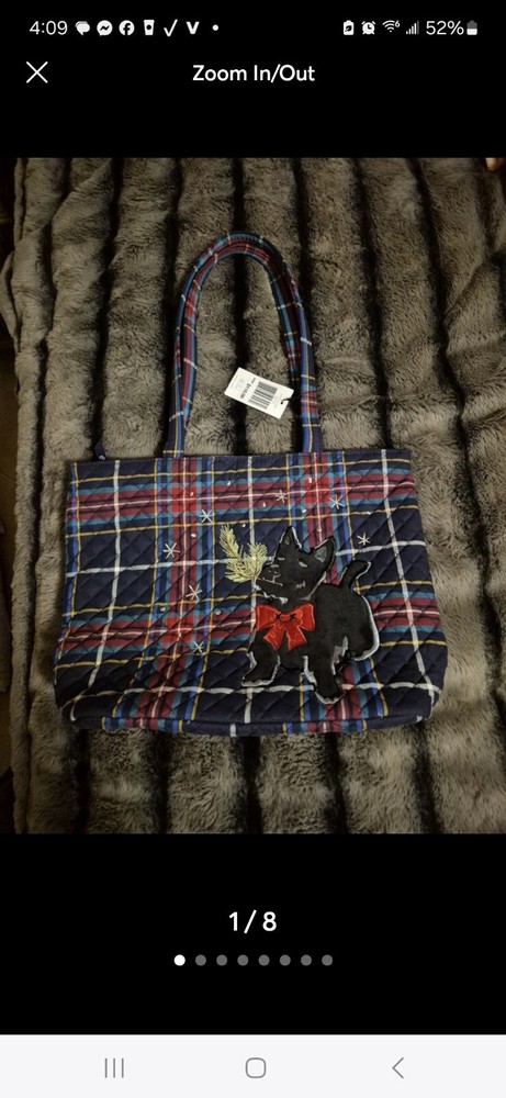 VERA BRADLEY Scottie Dog Small Tote Bag Cute Pet Print  
