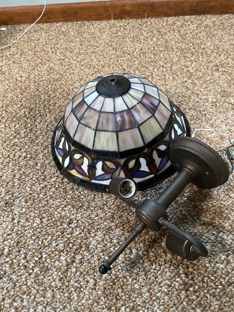 vtge stained glass-ceiling lamp-e 2 lights-flush setting-home and living-home de