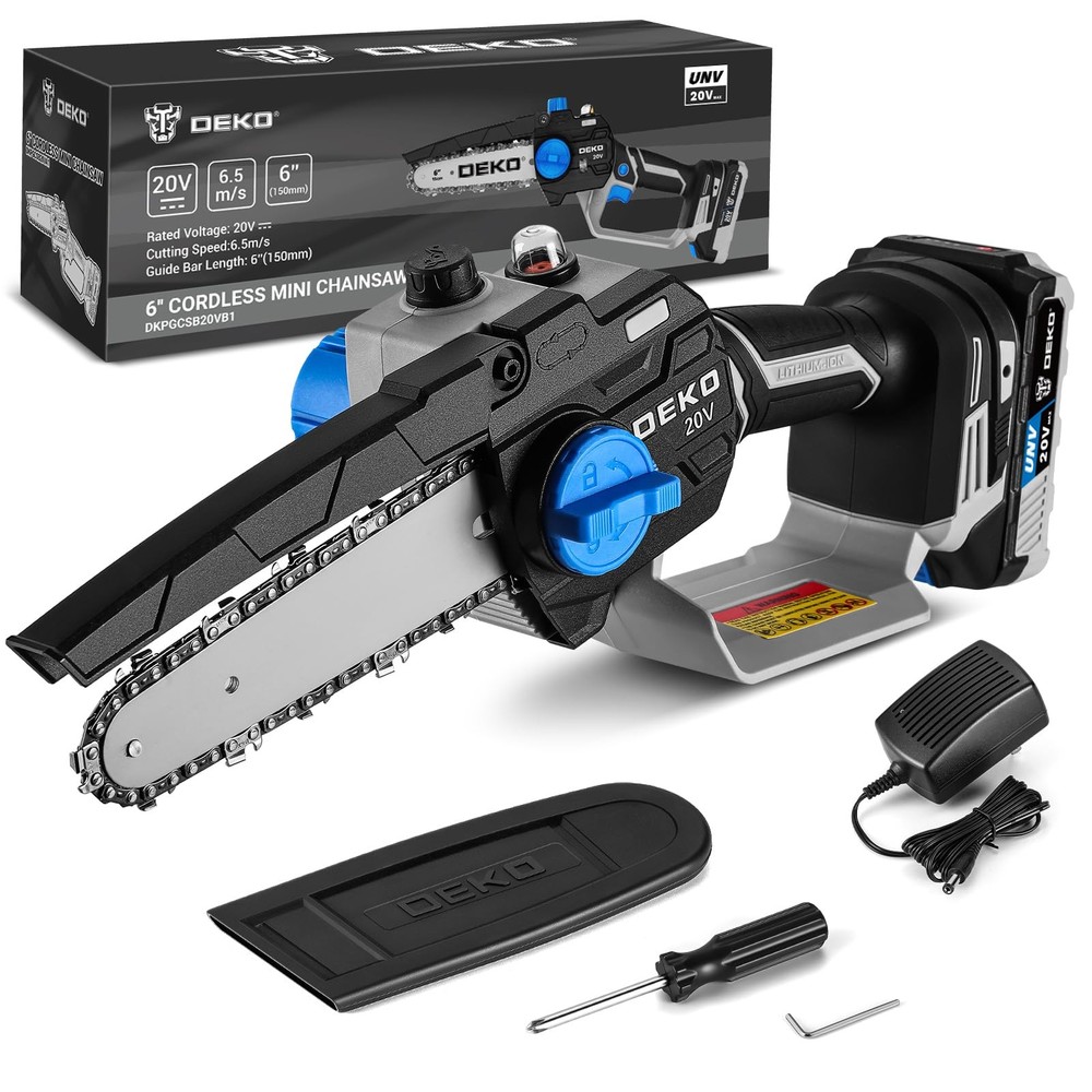 Mini Cordless Chainsaw 6-Inch Battery-Powered Electric Handheld Tool