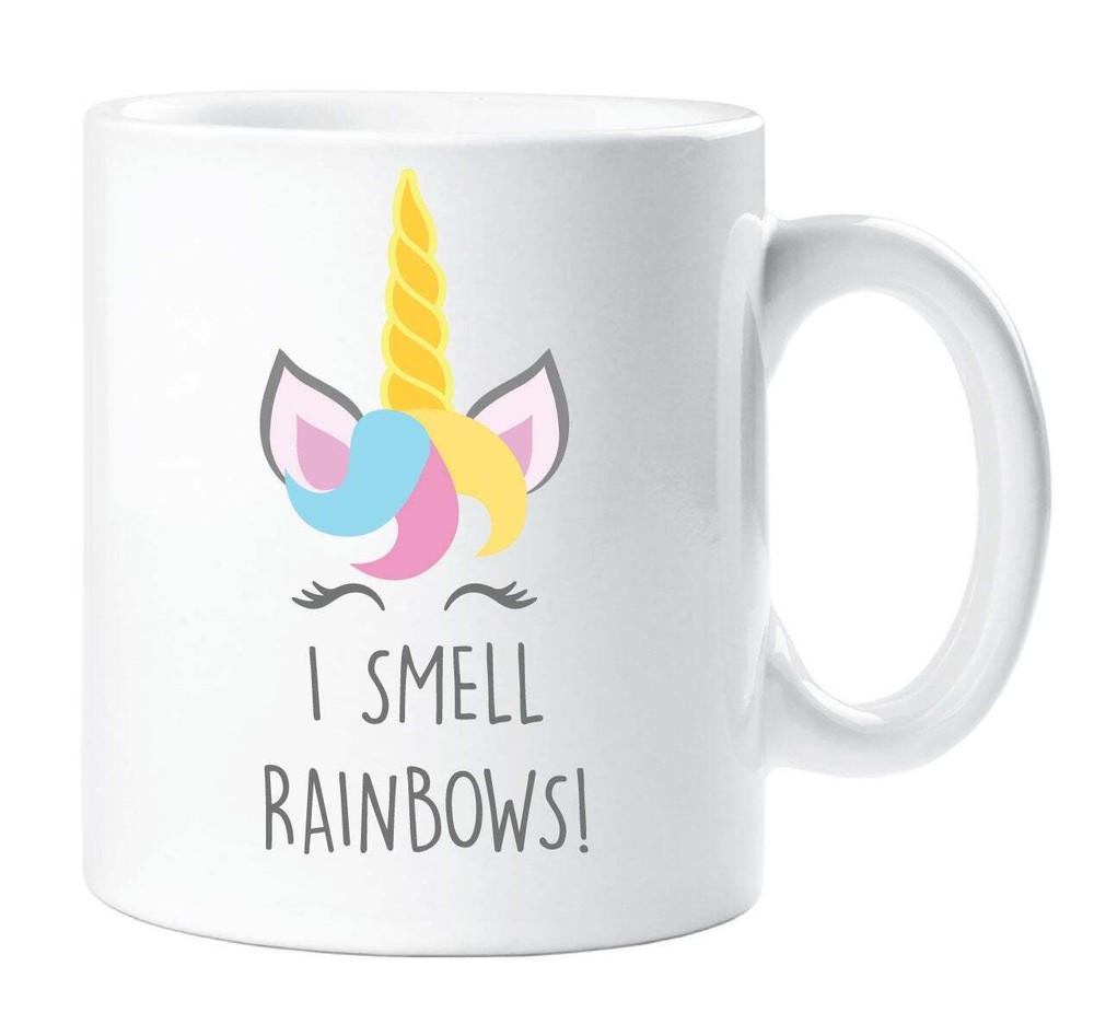Unicorn Mug I Smell Rainbows Unicorn Mug Cup Gift Friend Birthday Present