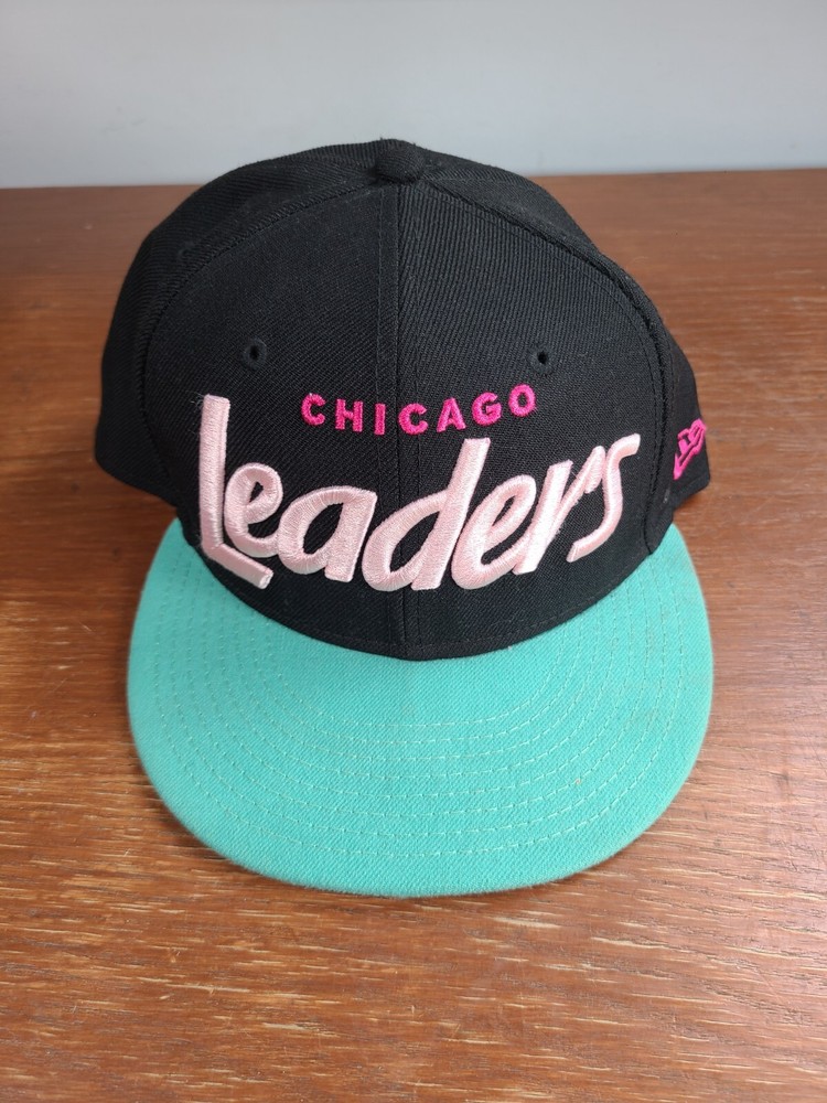 Chicago Leaders 1354 New Era 59 Fifty Snap Back Hat Green/Pink/Black